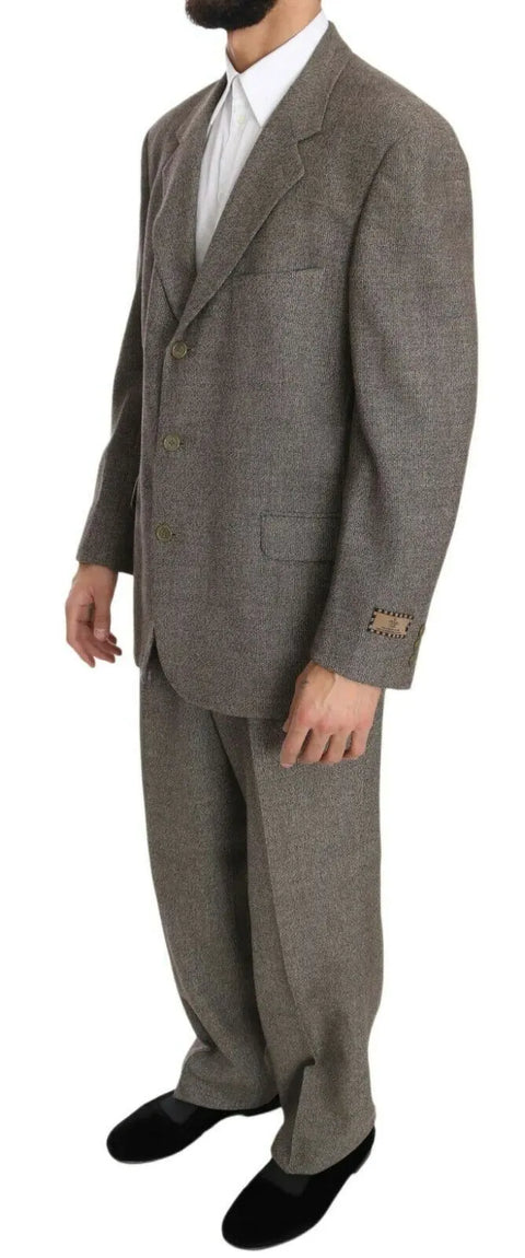 Brown Wool Regular Single  Breasted Suit Fendi