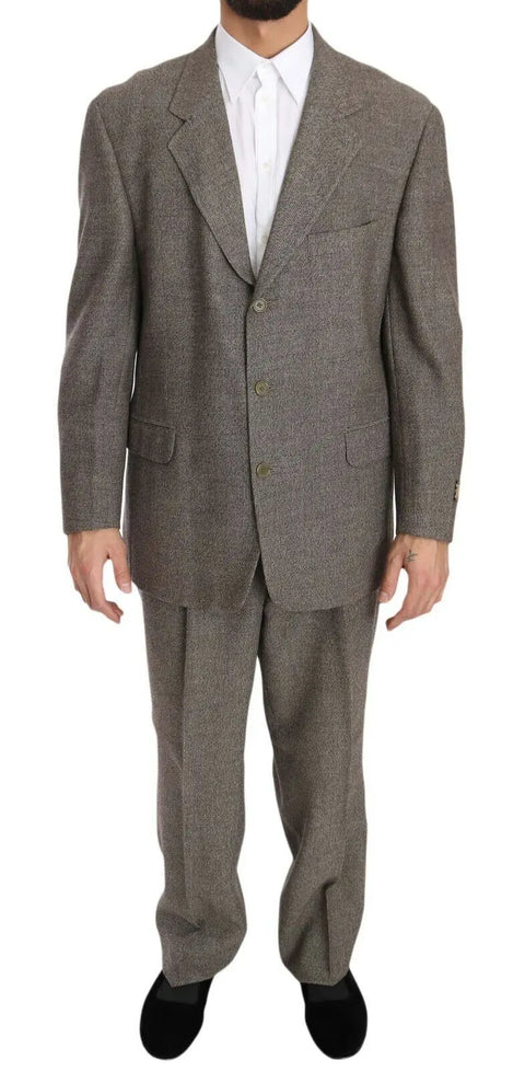 Brown Wool Regular Single  Breasted Suit Fendi