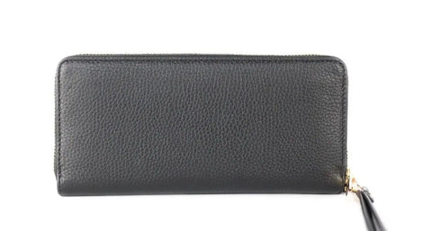 Jet Set Travel Large Black Pebble Leather Continental Wrist Wallet Michael Kors