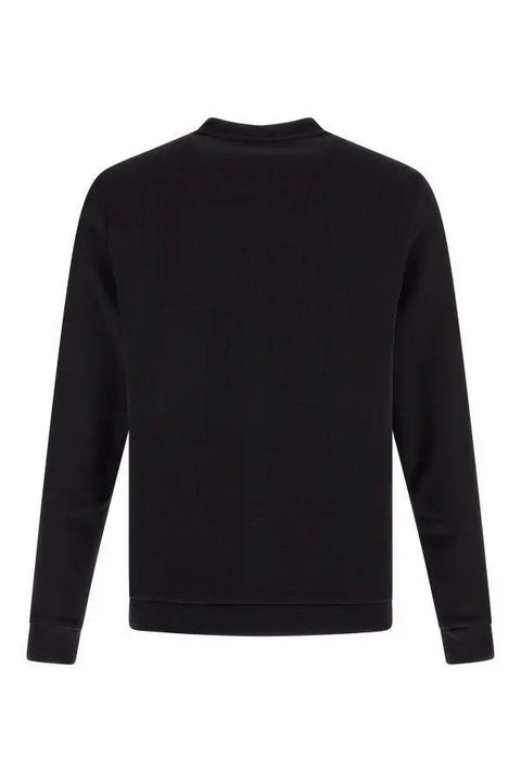Elegant Black Cotton Round Neck Sweatshirt Hugo Boss