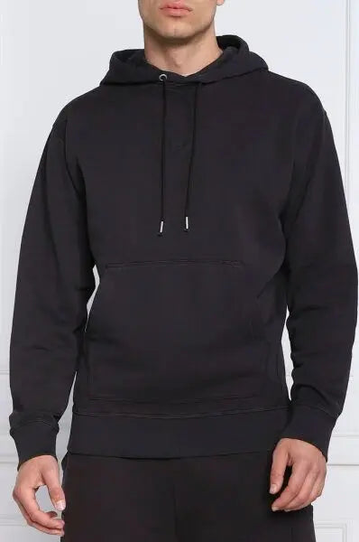 Elegant Dark Blue Cotton Hooded Sweatshirt Hugo Boss