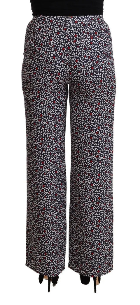 Black High Waist Printed Straight Pants Michael Kors