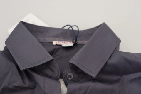 Gray Printed Long Sleeves Collared Top U.S. POLO ASSN.