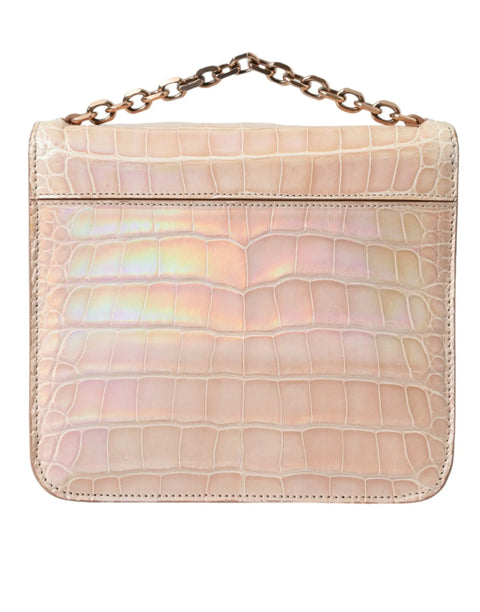 Beige Blue Agate Exotic Leather Gold Chain Purse Bag Balenciaga
