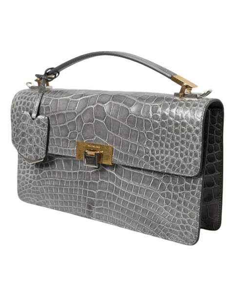 Gray Exotic Leather Medium Shoulder Hand Purse Bag Balenciaga