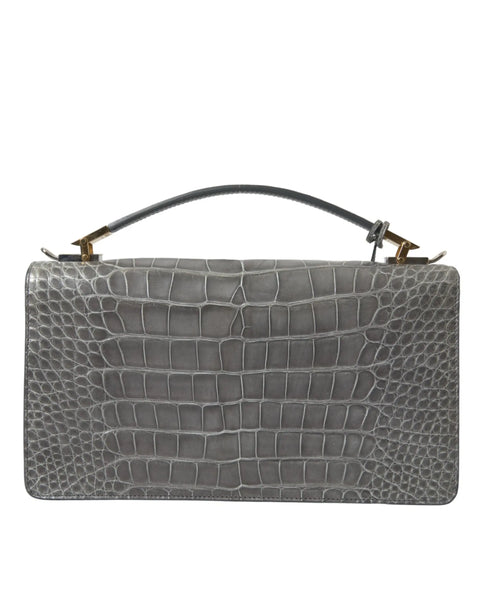 Gray Exotic Leather Medium Shoulder Hand Purse Bag Balenciaga