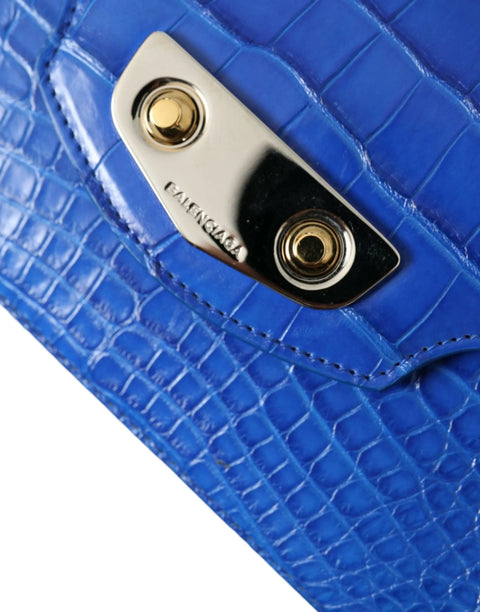 Blue Exotic Leather Neo Classic Purse Shoulder Handbag Bag Balenciaga