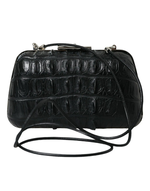 Black Exotic Skin Leather Shoulder Crossbody Box Clutch Bag Balenciaga