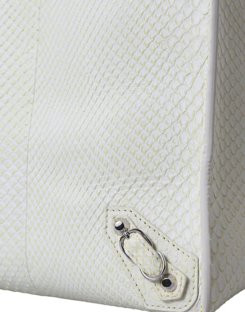 White Yellow Exotic Skin Leather Shopping Tote PAPIER Bag Balenciaga
