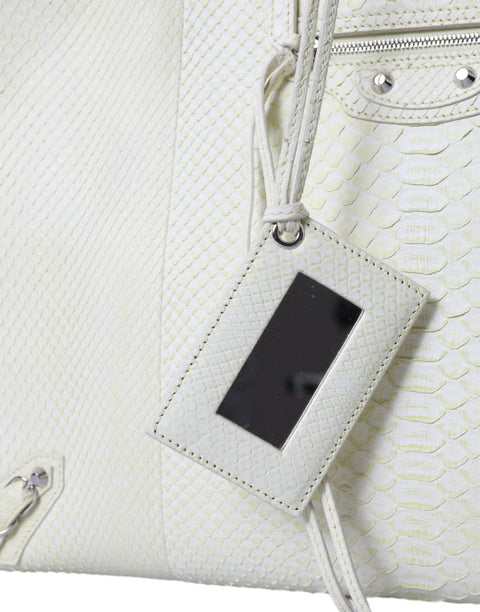 White Yellow Exotic Skin Leather Shopping Tote PAPIER Bag Balenciaga