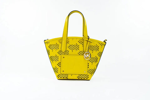 Kimber Small Daffodil Leather 2-in-1 Zip Tote Messenger Bag Purse Michael Kors