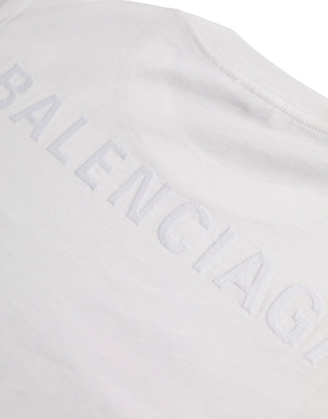 White Cotton Crew Neck Short Sleeves T-shirt Balenciaga