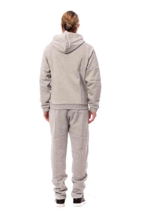 Gray Cotton Hooded Sweatsuit Billionaire Italian Couture