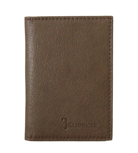 Brown Leather Bifold Wallet Billionaire Italian Couture