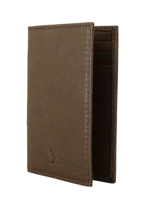 Brown Leather Bifold Wallet Billionaire Italian Couture