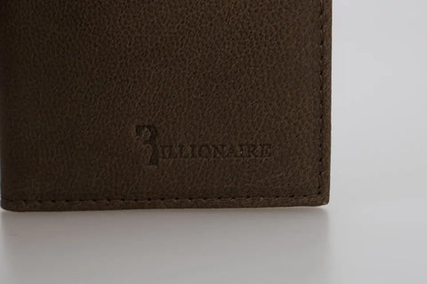 Brown Leather Bifold Wallet Billionaire Italian Couture