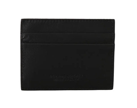 Black Leather Cardholder Wallet Billionaire Italian Couture