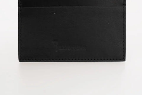Black Leather Cardholder Wallet Billionaire Italian Couture