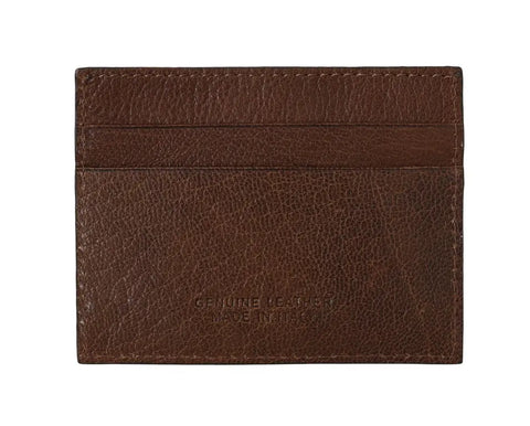 Brown Leather Cardholder Wallet Billionaire Italian Couture