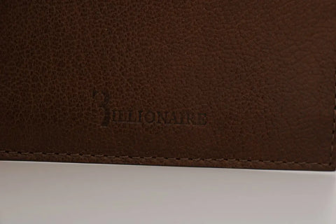 Brown Leather Cardholder Wallet Billionaire Italian Couture