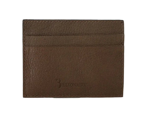 Brown Leather Cardholder Wallet Billionaire Italian Couture