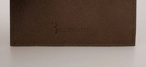 Brown Leather Cardholder Wallet Billionaire Italian Couture