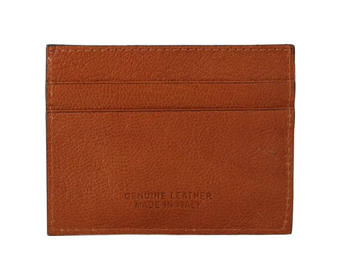 Brown Leather Cardholder Wallet Billionaire Italian Couture