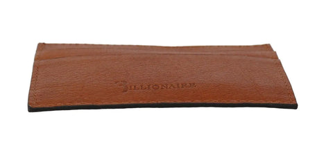 Brown Leather Cardholder Wallet Billionaire Italian Couture