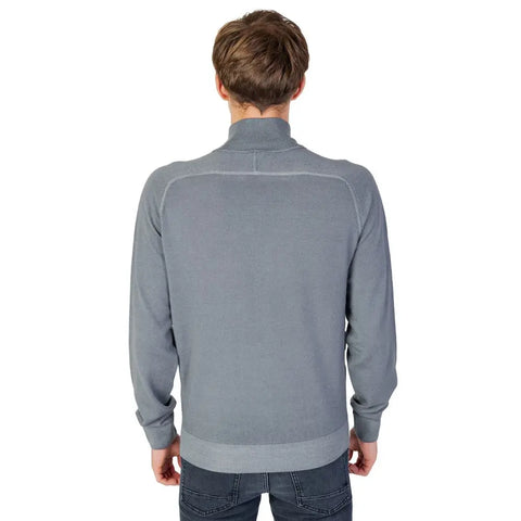 Gray Wool Cardigan Hugo Boss