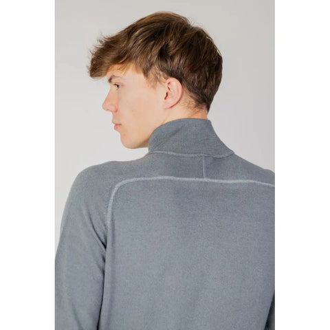 Gray Wool Cardigan Hugo Boss