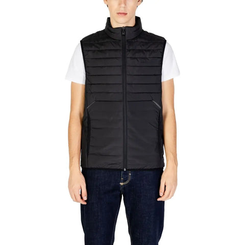Black Polyester Sleveless Jacket Hugo Boss