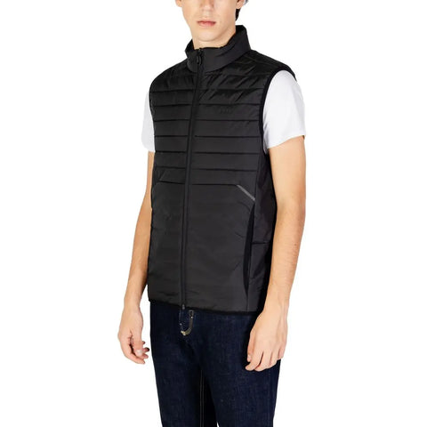 Black Polyester Sleveless Jacket Hugo Boss