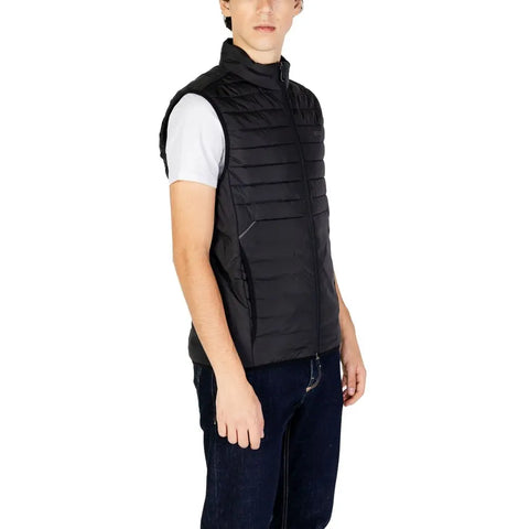 Black Polyester Sleveless Jacket Hugo Boss