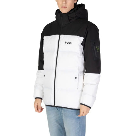 White Recycled Polyester Jackets & Coat Hugo Boss