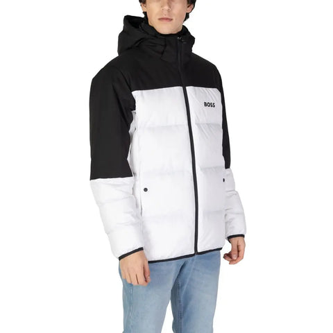 White Recycled Polyester Jackets & Coat Hugo Boss