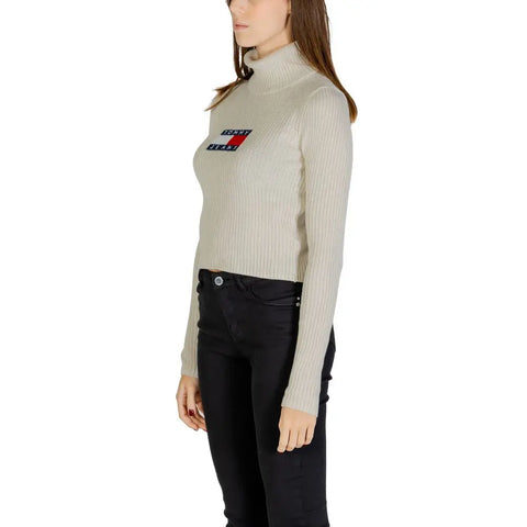 Beige Recycled Polyester Sweater Tommy Hilfiger Jeans