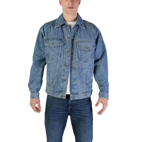 Light Blue Cotton Jackets & Coat Hugo Boss