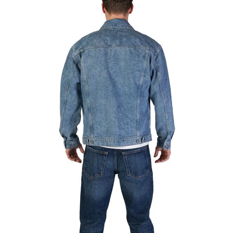 Light Blue Cotton Jackets & Coat Hugo Boss