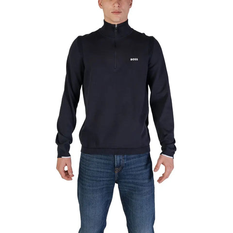 Blue Cotton Cardigan Hugo Boss