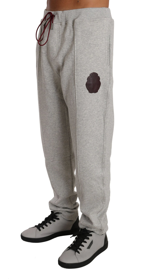 Gray Cotton Sweater Pants Tracksuit Billionaire Italian Couture