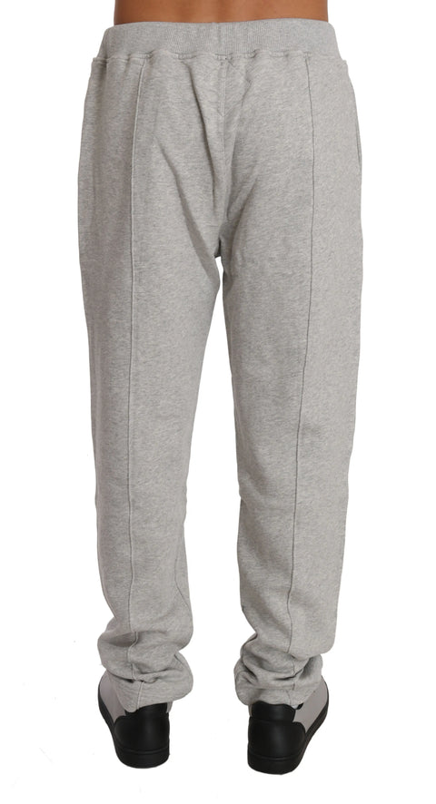 Gray Cotton Sweater Pants Tracksuit Billionaire Italian Couture