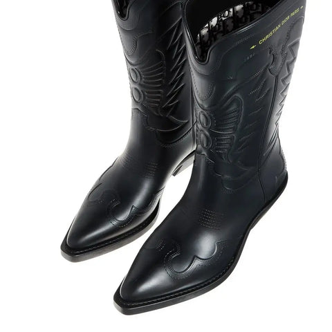 Black Leather Boot Dior