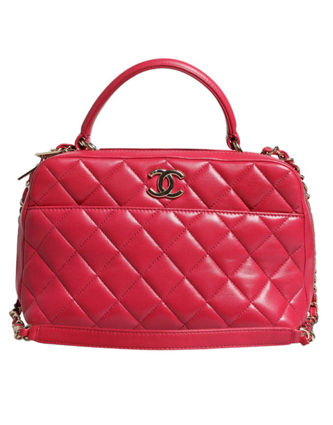 Pink Seal Matelasse Chain CC Lamb Skin Leather Bag Chanel