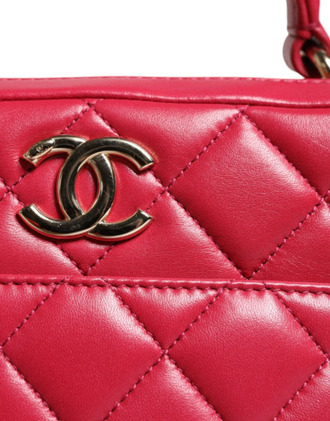 Pink Seal Matelasse Chain CC Lamb Skin Leather Bag Chanel