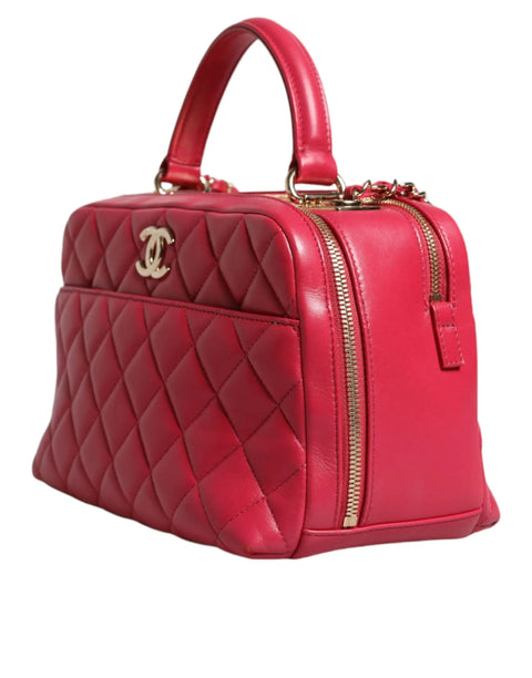 Pink Seal Matelasse Chain CC Lamb Skin Leather Bag Chanel