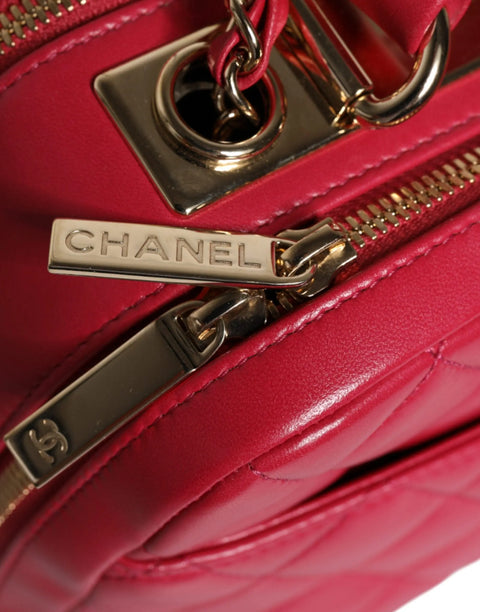 Pink Seal Matelasse Chain CC Lamb Skin Leather Bag Chanel