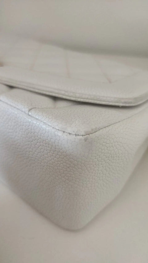 White Medium Classic DIANA Shoulder Bag Gold Plated Purse Chanel