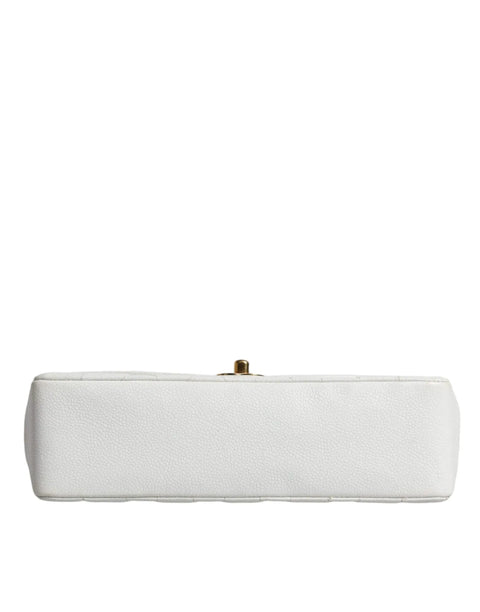 White Medium Classic DIANA Shoulder Bag Gold Plated Purse Chanel
