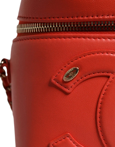 Orange Coco Mark Vanity Chain Shoulder Hand Purse Chanel