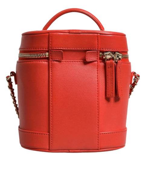 Orange Coco Mark Vanity Chain Shoulder Hand Purse Chanel